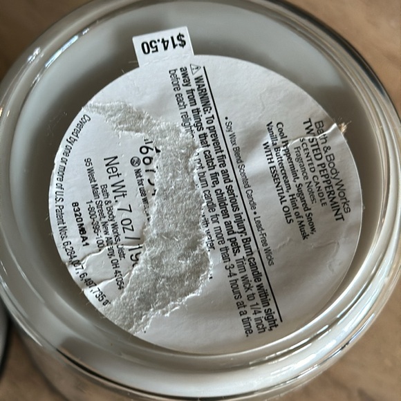 Bath and body candles, X2 twisted peppermint NEW 7oz one wick - Picture 6 of 8